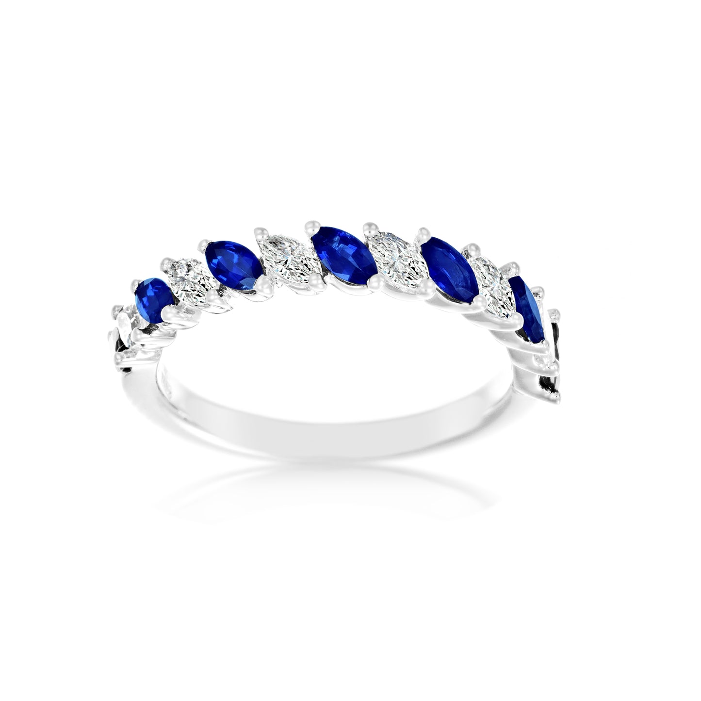 Marquise-cut Diamond & Emerald/Sapphire Ring
