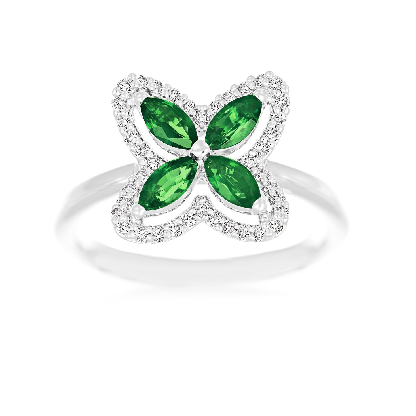 Marquise Sapphire / Emerald Ring