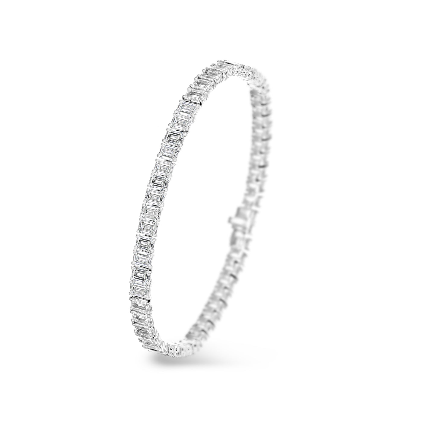 Emerald-cut Diamond Tennis Bracelet