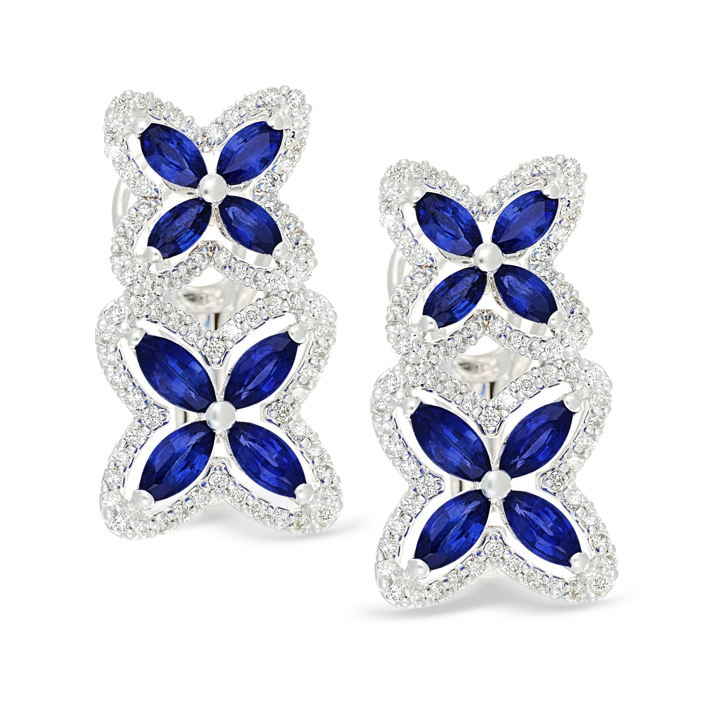 Marquise Sapphire & Diamond Earrings