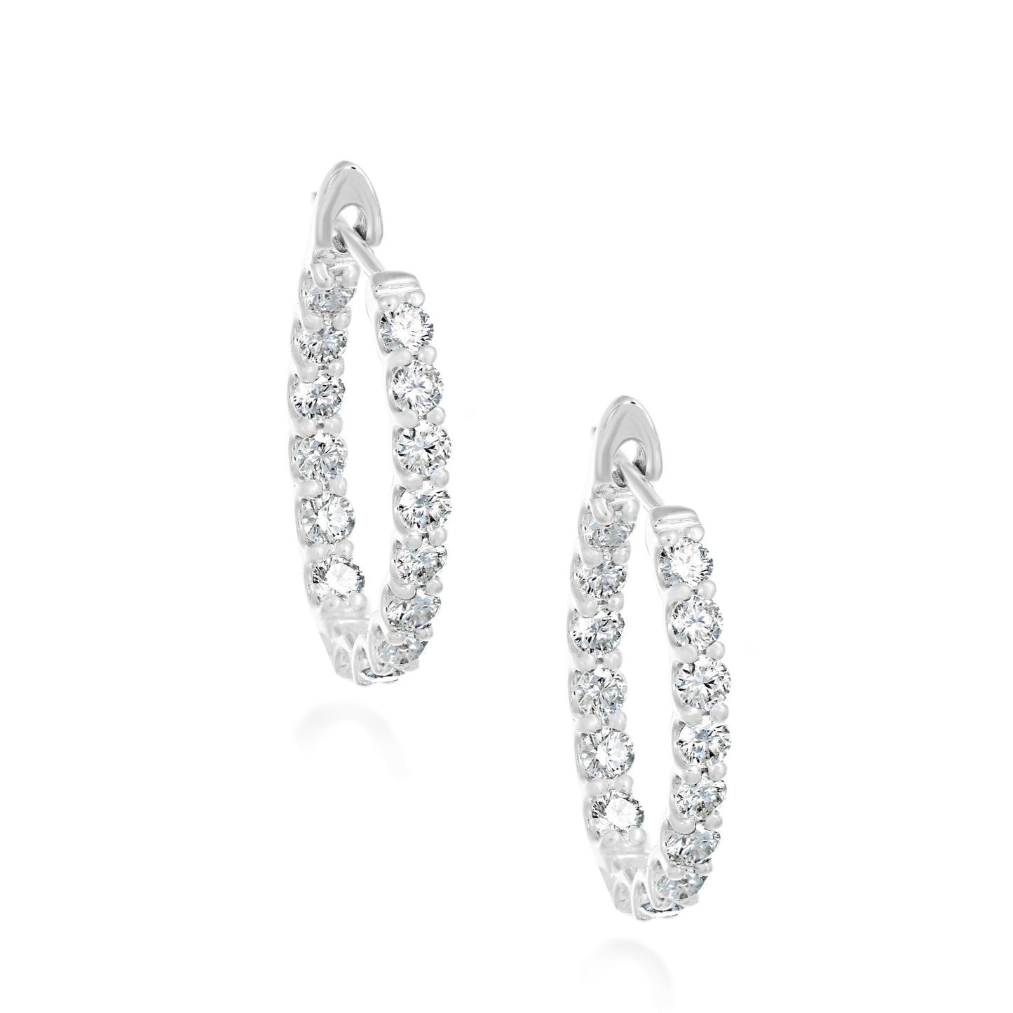 Diamond Oval-shaped Earrings