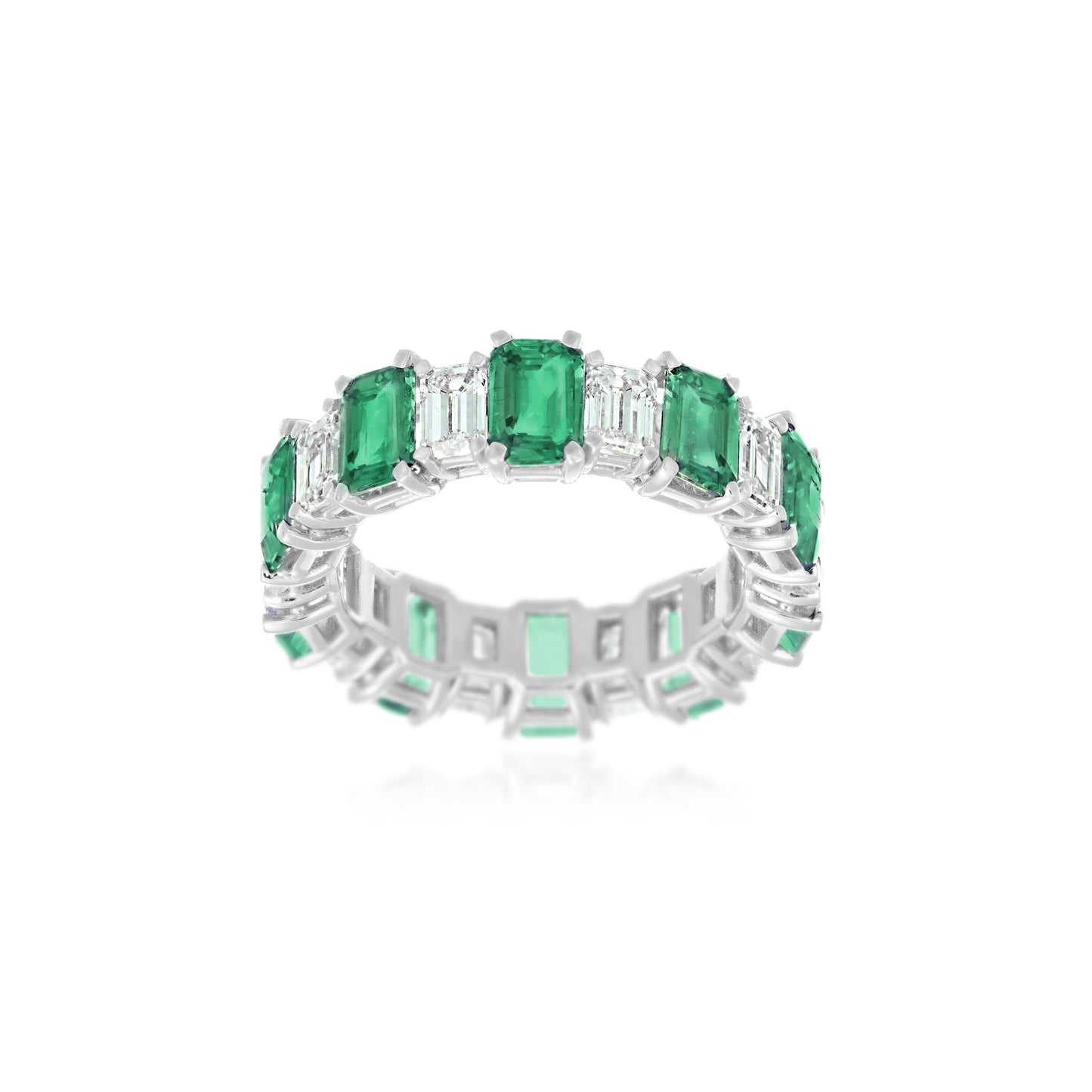 Emerald-cut Diamonds & Emeralds Ring
