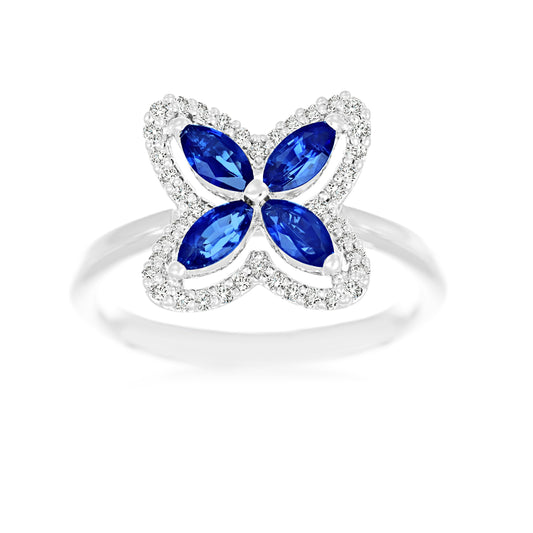 Marquise Sapphire / Emerald Ring