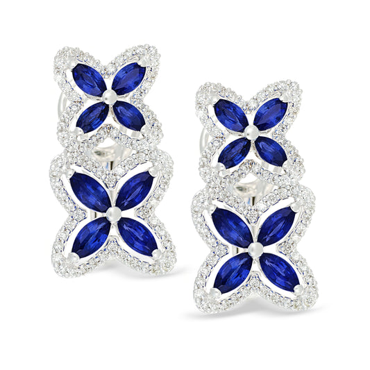 Marquise Sapphire & Diamond Earrings