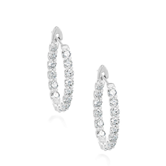 Diamond Oval-shaped Earrings